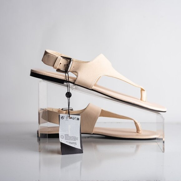 Massimo Dutti Womens Leather Thong Flats Ivory Cream US 9 EU 40 New 1708/450 - Picture 8 of 8